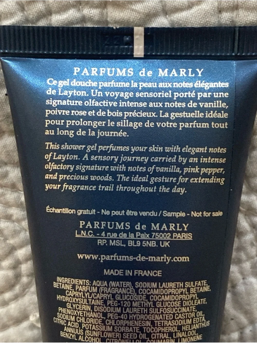 Parfums de Marly Layton Men's Shower Gel - Deep Navy